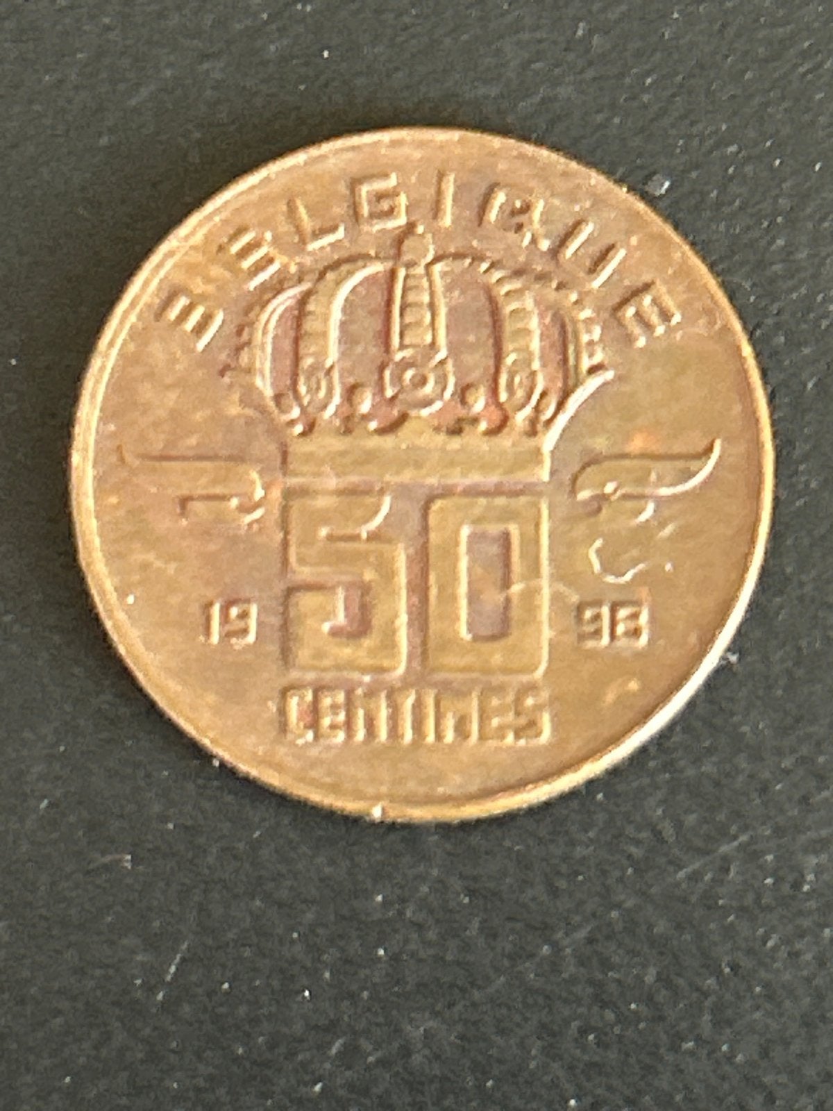 Belgische 50 Centimes munt 1938, Postzegels en Munten, Munten | België, Ophalen of Verzenden, Brons, Losse munt