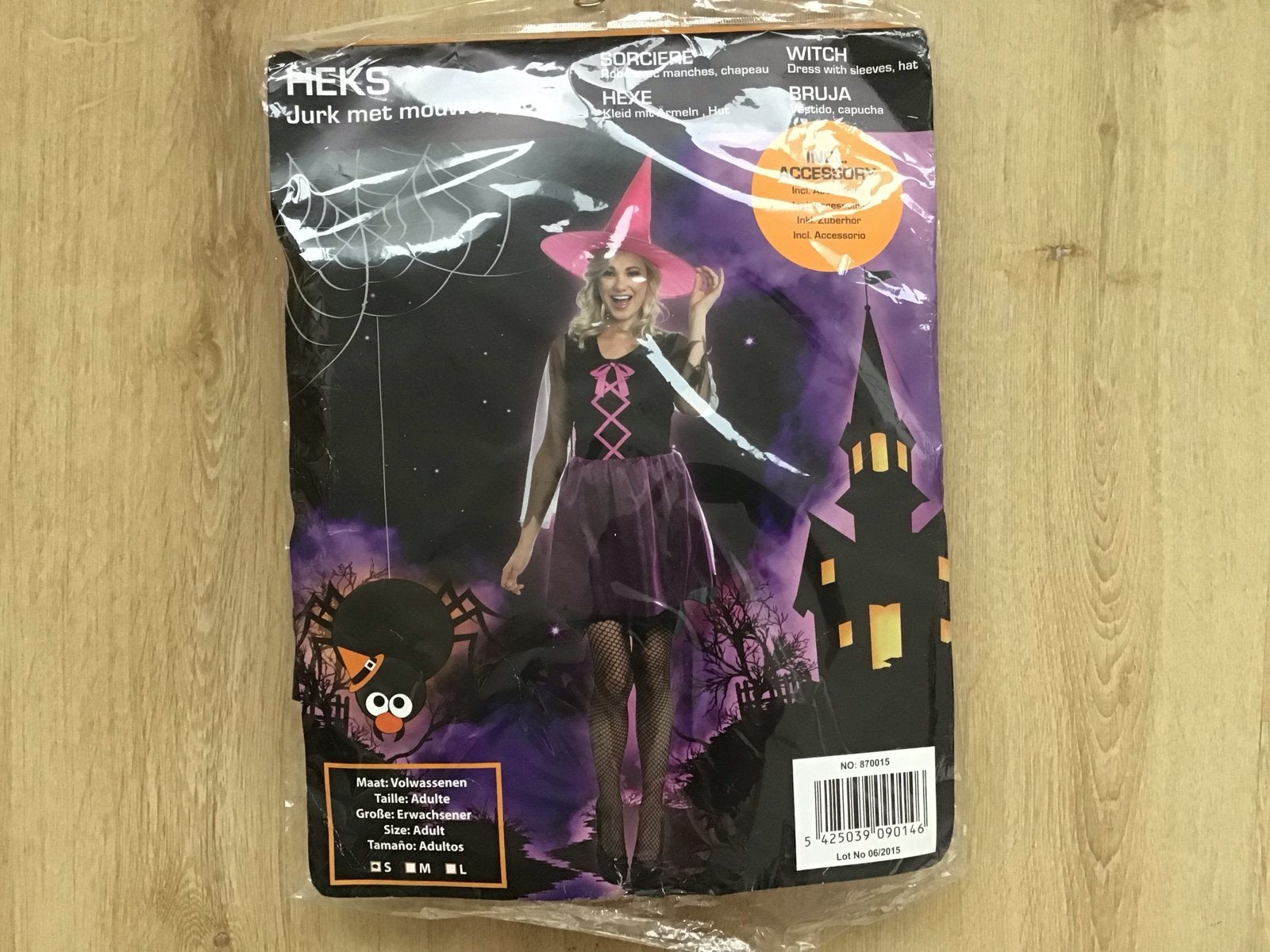 Heksenjurk met mouwen en hoed - Halloween kostuum, Ophalen, Zo goed als nieuw, Meisje