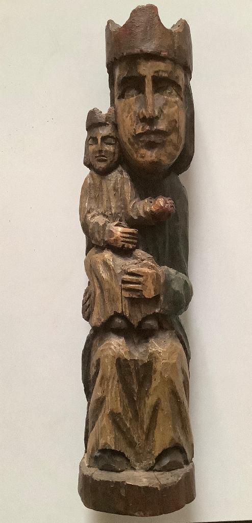 Maria Jezus beeld hout, Antiek en Kunst, Ophalen of Verzenden