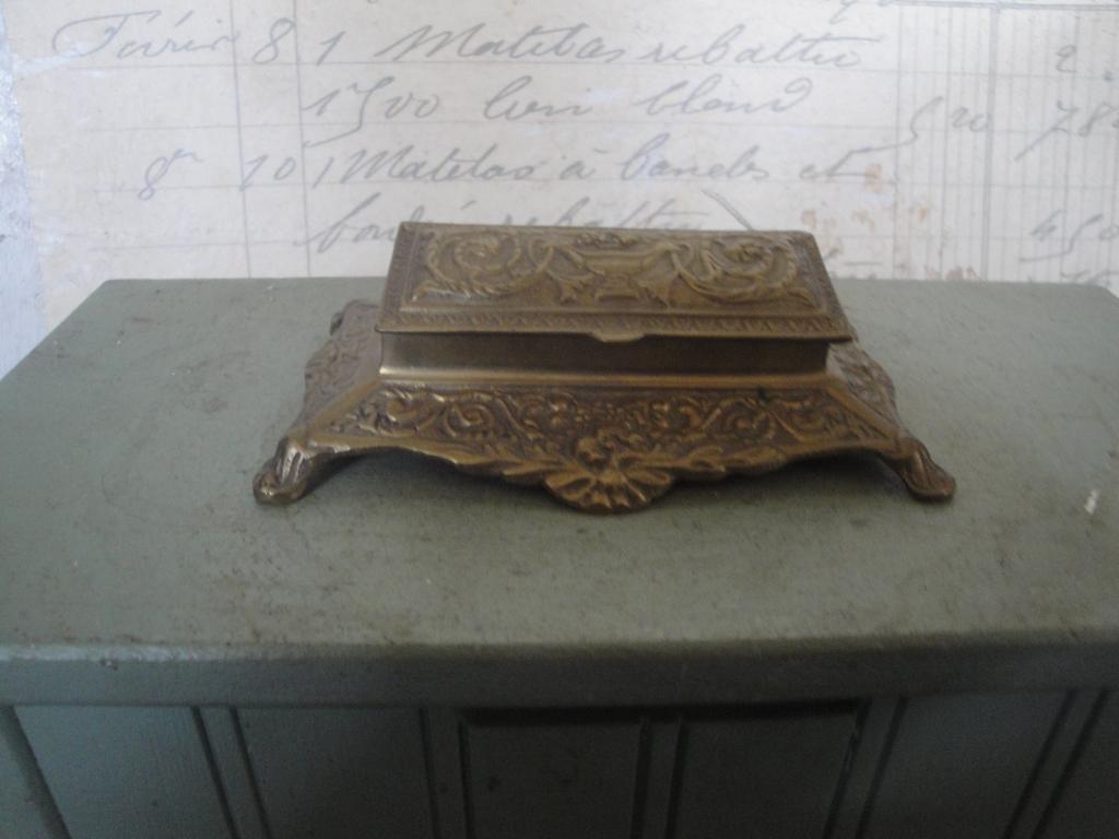 antiek messing postzegeldoosje, Antiek en Kunst, Ophalen of Verzenden, Koper