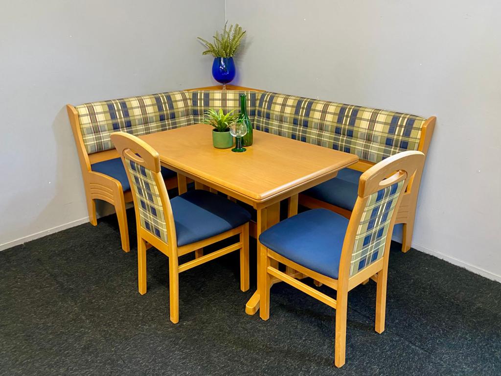 Echte Duitse eethoek Oostenrijkse hoekset eetbank zithoek, Huis en Inrichting, Ophalen, Gebruikt, Inclusief barstoelen, Nvt