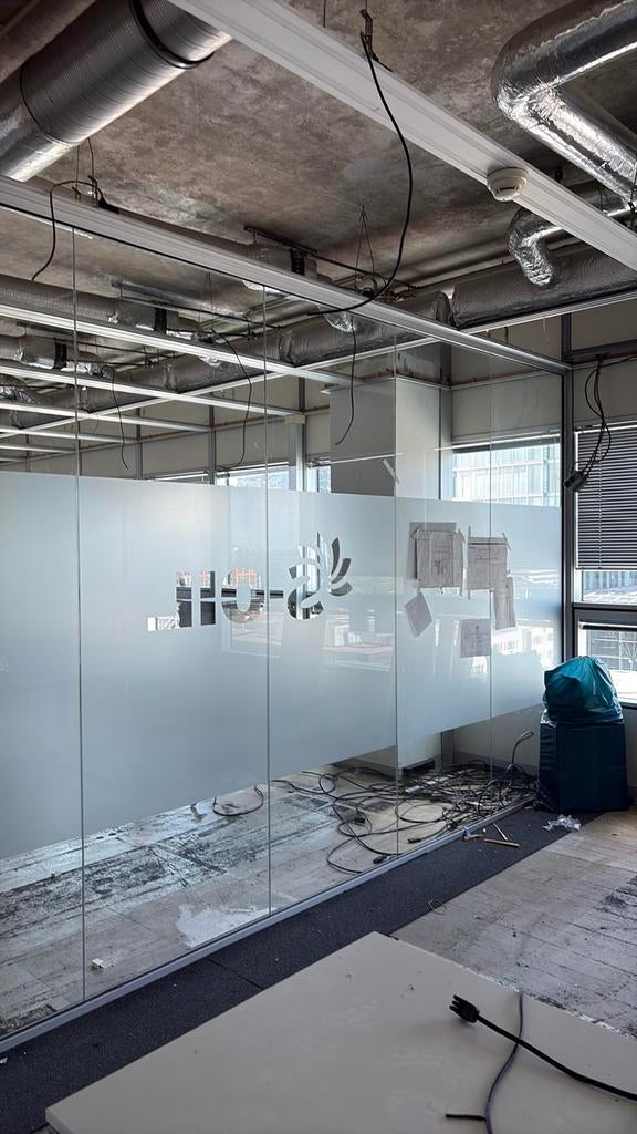 Glaswand glazenwand systeemwand 21m1, Ophalen, Glasplaat, 160 cm of meer