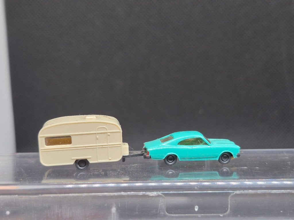 Wiking 0922 - Opel Rekord met caravan (16221), Overige merken, Gebruikt, Gelijkstroom of Wisselstroom, Overige typen