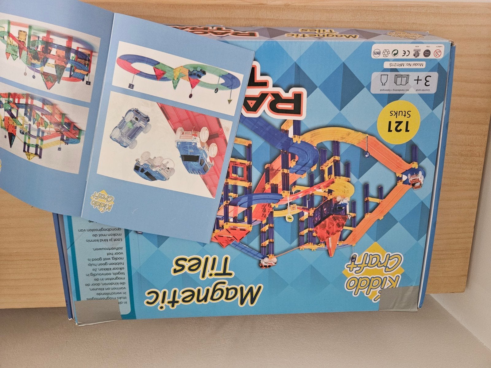 Kiddo Craft Magnetic Tiles Race Track - 121 Stuks, Ophalen of Verzenden, Zo goed als nieuw, Overige merken