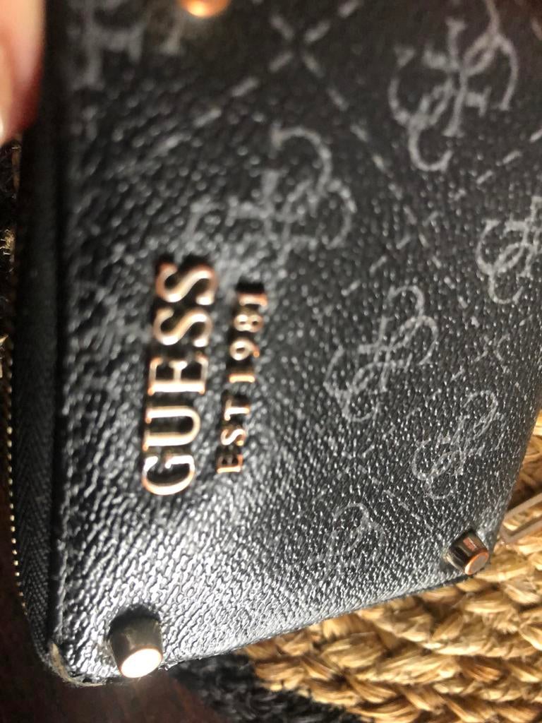 Guess Originele Portemonnee Zwart met Logo, Sieraden, Tassen en Uiterlijk, Portemonnees, Ophalen of Verzenden, Zo goed als nieuw