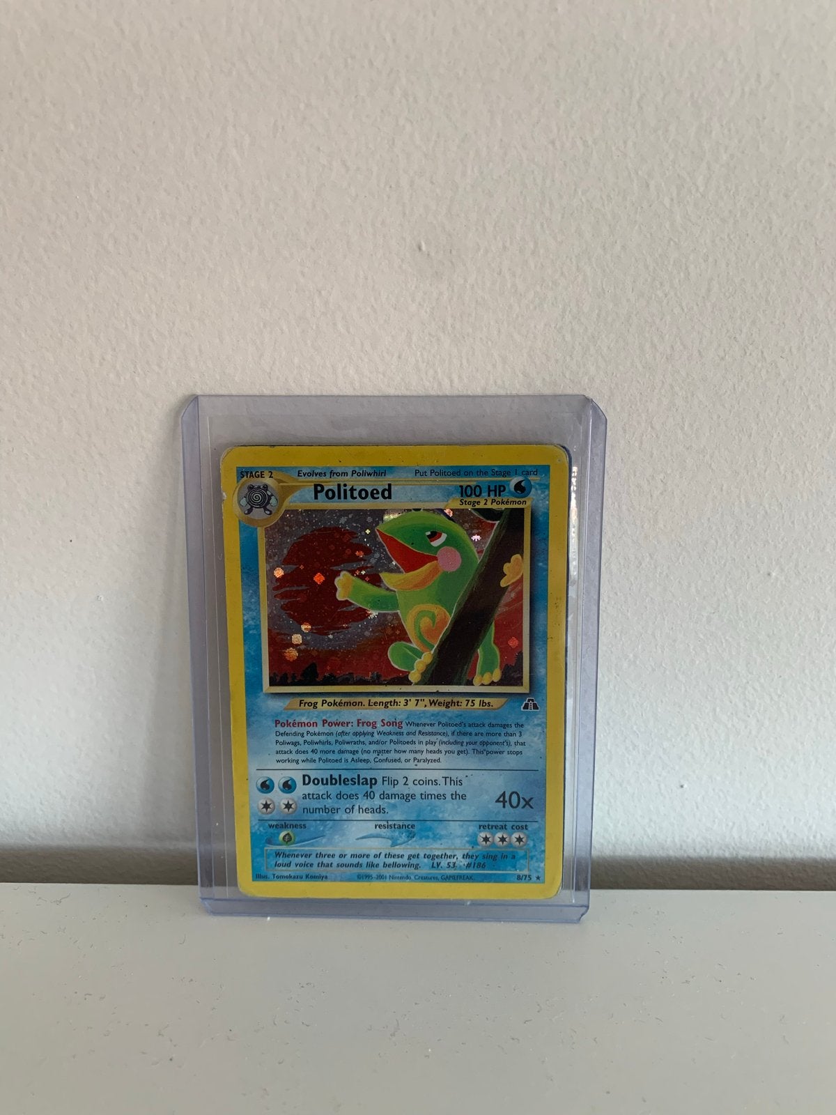 Politoed Pokémon Kaart - 8/75 - Holo Rare, Ophalen of Verzenden, Gebruikt, Losse kaart