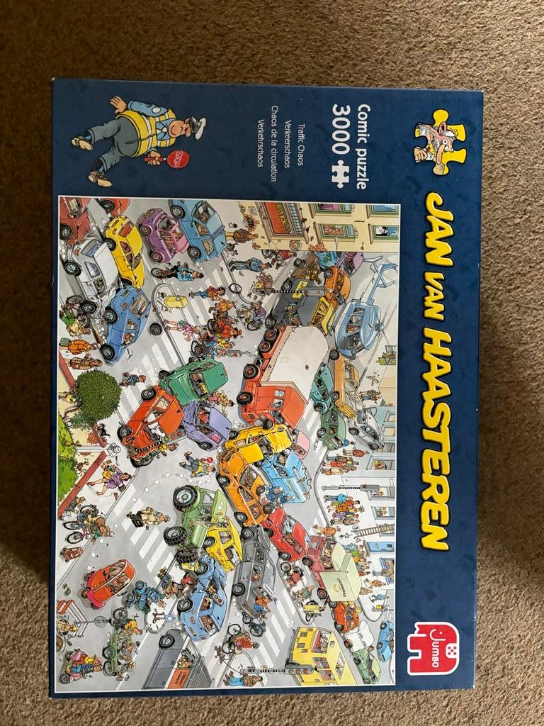 Jan van Haasteren Verkeerschaos Puzzel 3000 Stukjes, Hobby en Vrije tijd, Denksport en Puzzels, Ophalen, Meer dan 1500 stukjes