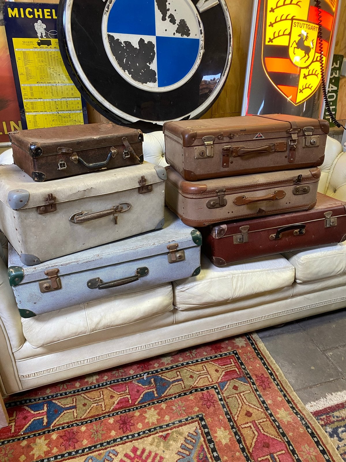 Vintage koffers decoratie diverse aanwezig, Ophalen, 30 cm of meer, Gebruikt, Overige kleuren