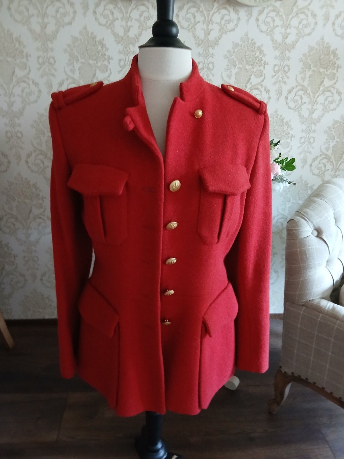 Prachtige klassieke Engelse blazer wollen jasje maat 36/38, Ophalen of Verzenden, Zo goed als nieuw, Rood, Pauw Amsterdam