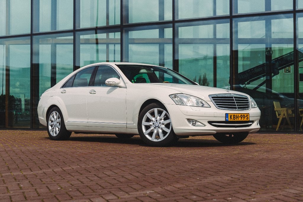 Mercedes-Benz W221 S350 topstaat Calcite White 2008, Automaat, Dealer onderhouden, Achterwielaandrijving, Zwart