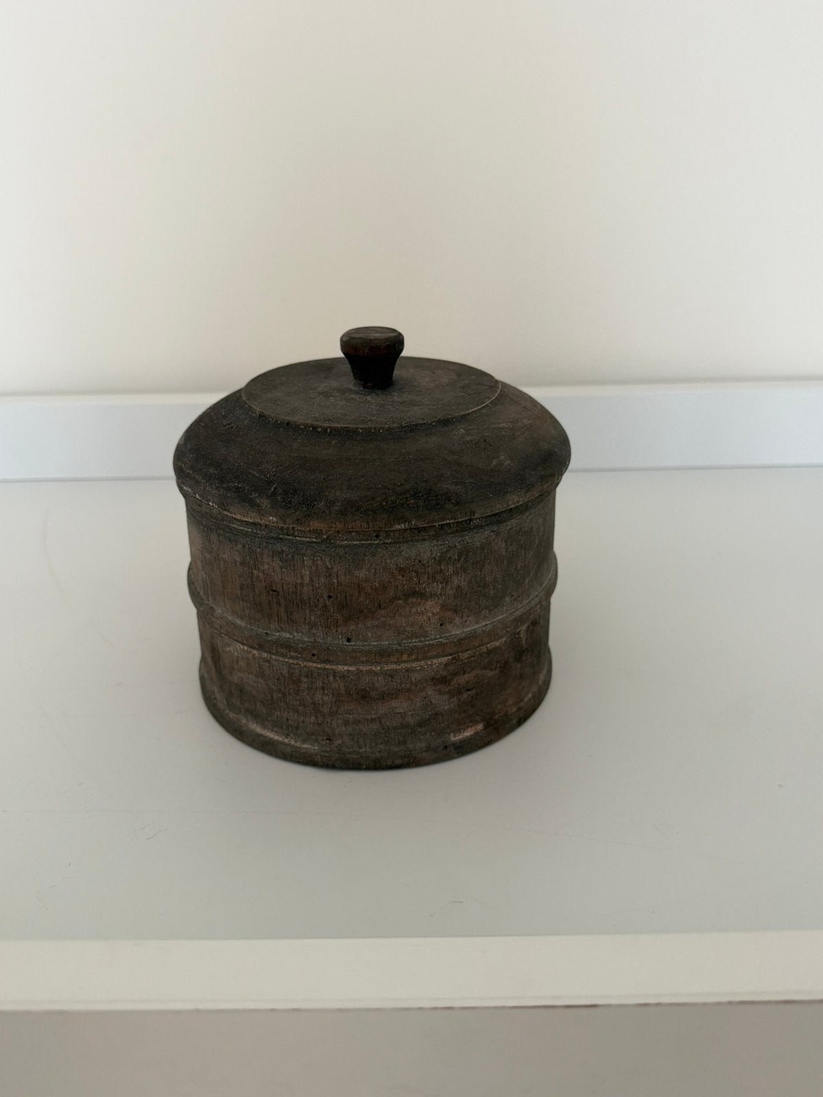Houten pot met deksel, Ophalen of Verzenden, Zo goed als nieuw