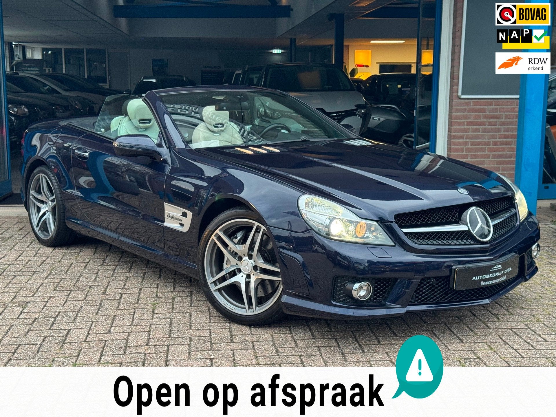 Mercedes-Benz SL-klasse AMG 63 2009 CABRIO FULL NAP NL Auto!, Automaat, Dealer onderhouden, Achterwielaandrijving, Gebruikt