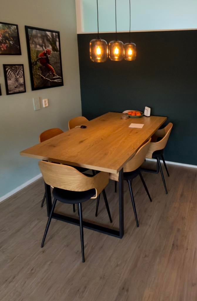 Eettafel 120x80 met 6 stoelen, Huis en Inrichting, Tafels | Eettafels, Ophalen, 100 tot 150 cm, 50 tot 100 cm, Zo goed als nieuw