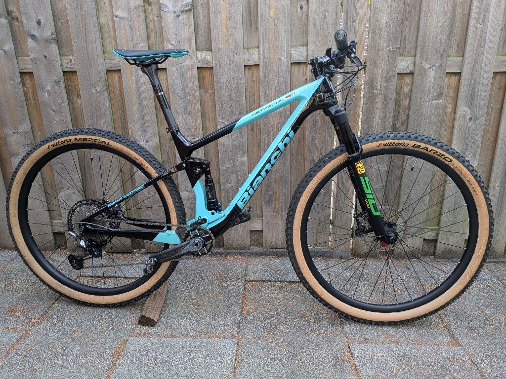 Mountabike xc race Bianchi methanol en Olympia F1X carbon, Zo goed als nieuw, Schijfrem, 53 tot 57 cm, Ophalen