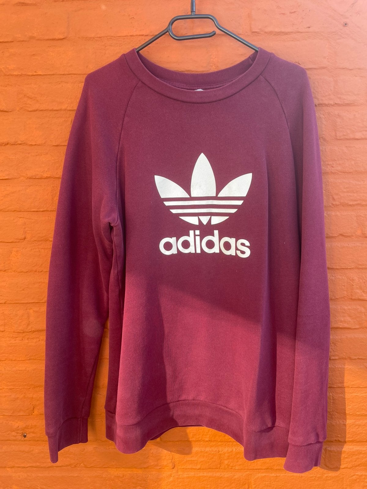 Adidas Trui Sweater Bordeaux Rood Maat M/L zie beschrijving, Ophalen of Verzenden, Gedragen, Maat 52/54 (L), Rood