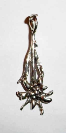 Hanger Zilver Edelweiss bloem Modernistisch, Nieuw, Ophalen of Verzenden, Bloem of Plant, Zilver