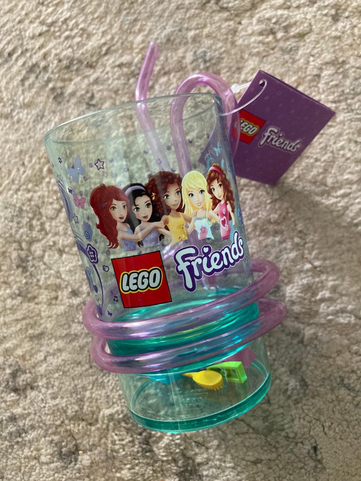 Lego 853395 Friends beker met paars rietje (new), Lego, Accessoire, Friends, Ophalen of Verzenden