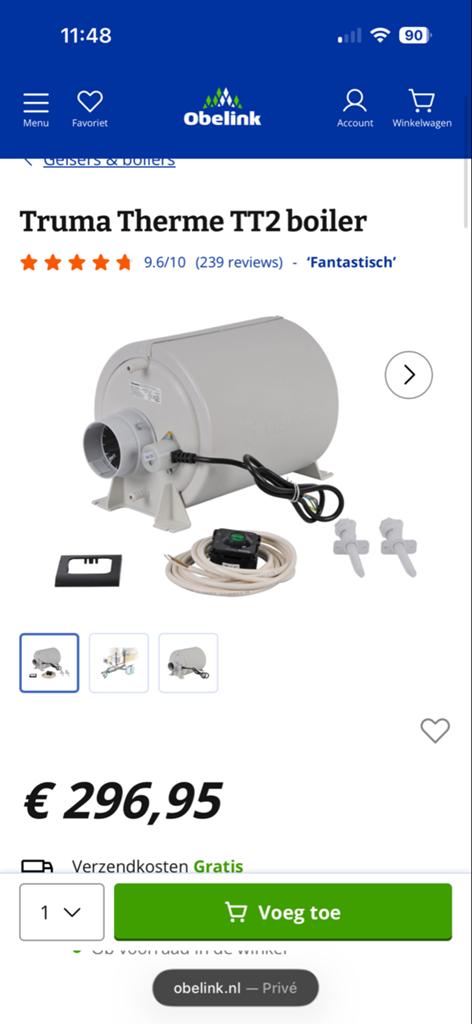 Truma Therme TT2 boiler - Nieuw in doos, Ophalen of Verzenden, Nieuw