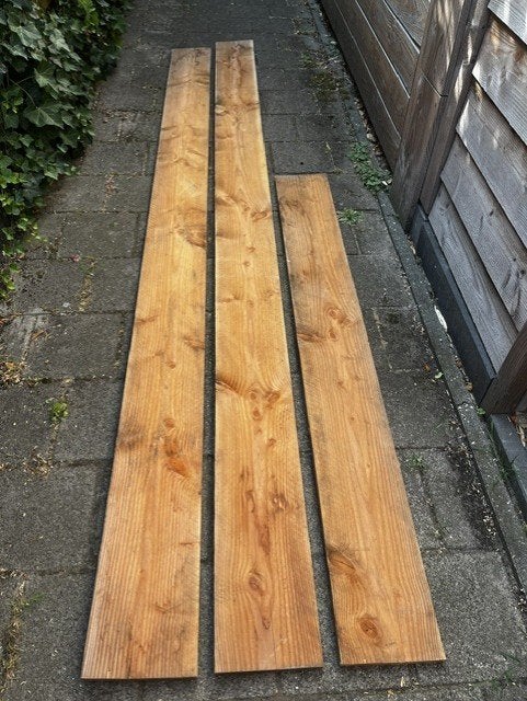 Douglas Planken  24 x 240 mm (2.4 x 24 cm) Fijnbezaagd, Ophalen, Zo goed als nieuw, 250 cm of meer, Planken