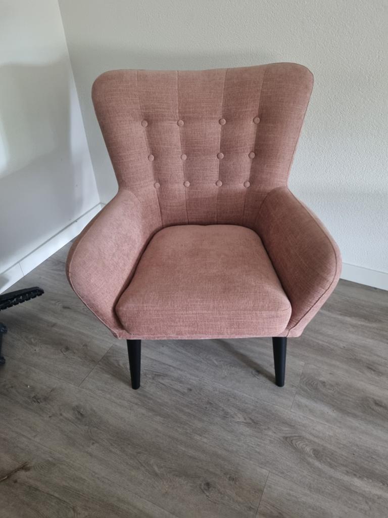 Leuke roze stoel €30, Huis en Inrichting, Stoelen, Ophalen, Zo goed als nieuw, Overige kleuren, Eén