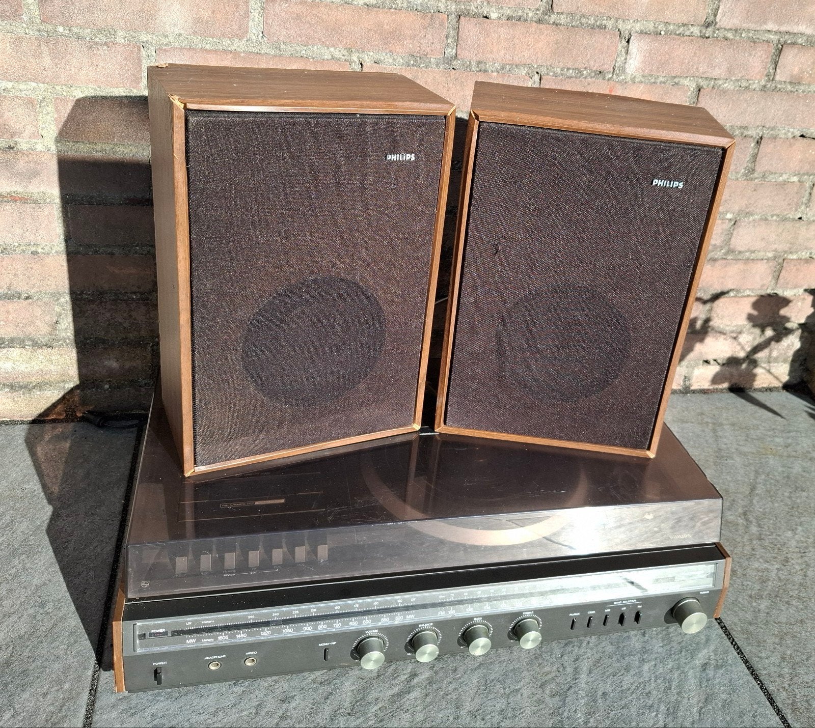 Philips Stereo met speakers, Ophalen of Verzenden, Gebruikt, Cassettedeck, Philips