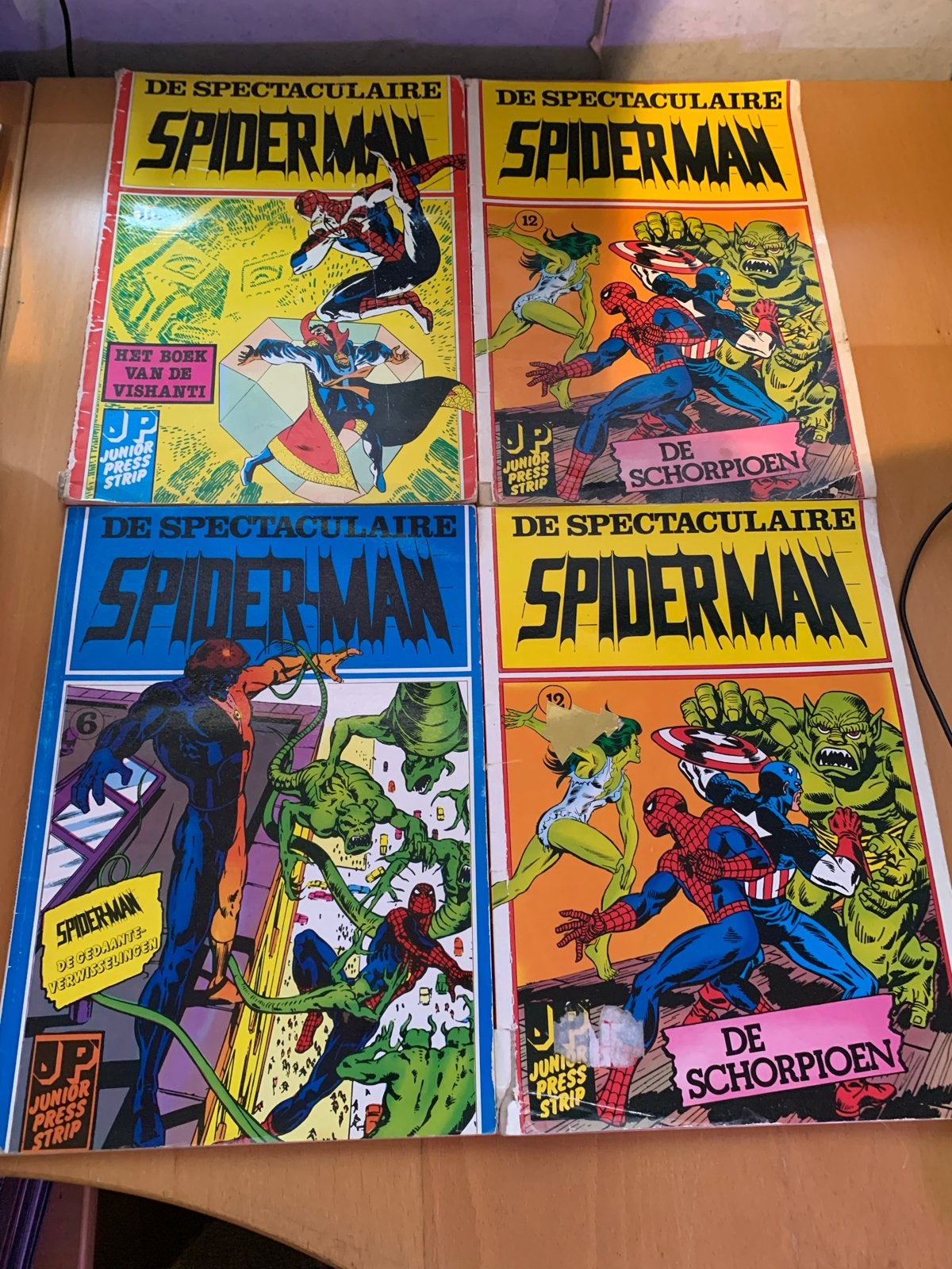 De Spectaculaire Spider-Man Junior Press Strip (4 stuks), Meerdere stripboeken, Ophalen of Verzenden, Gelezen