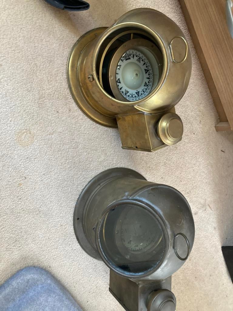 Antiek vintage boot kompas koper, Ophalen of Verzenden, Gebruikt, Overige typen