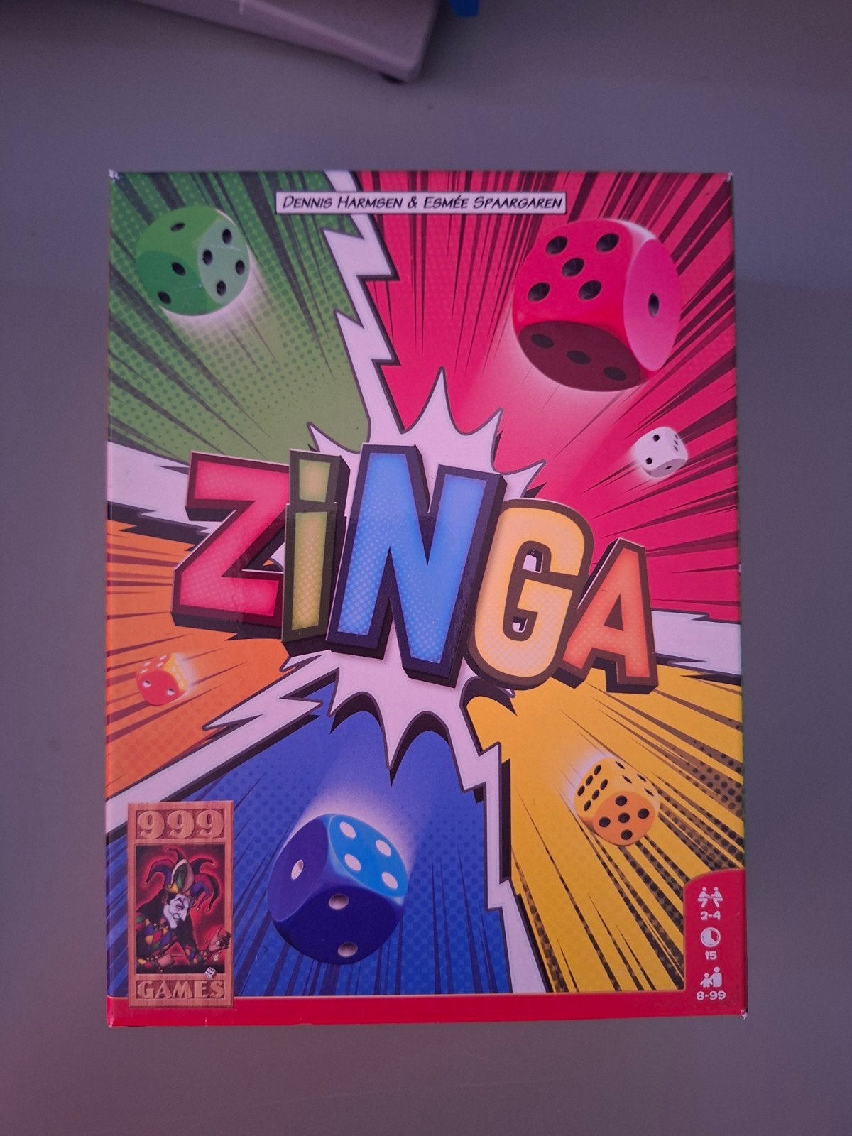 Zinga dobbelspel van 999 Games, Een of twee spelers, Ophalen of Verzenden, Zo goed als nieuw, 999 Games