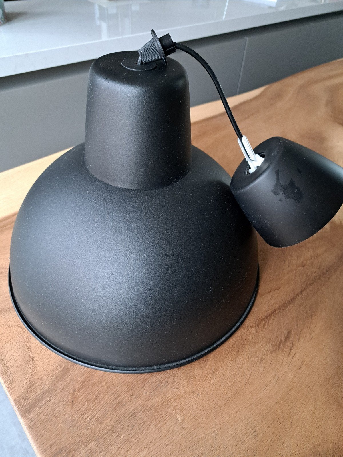 Zwarte hanglamp 38 cm industrieel IKEA Skurup, Ophalen, Zo goed als nieuw, Metaal