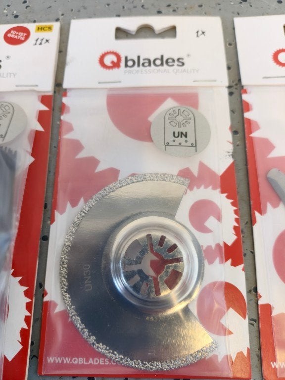 17 QBlades multitool zaagbladen, typebevestiging UN, QBlades, 70 mm of meer, Nieuw, Ophalen of Verzenden