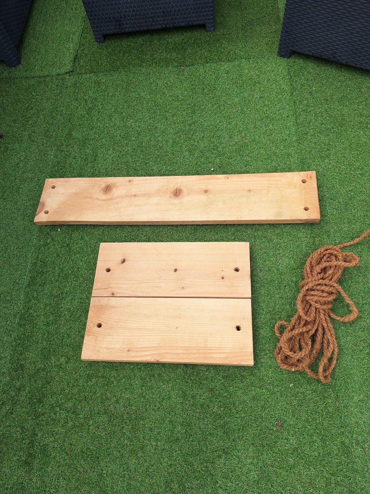 Houten planken met touw - ideaal voor decoratie, Ophalen of Verzenden, Gebruikt