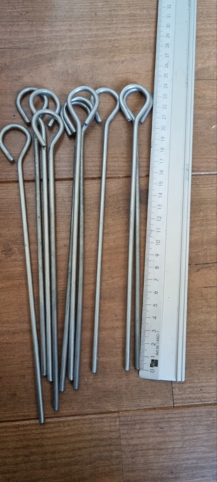 10 tentharingen grondpennen 24cm, Caravans en Kamperen, Tentaccessoires, Ophalen of Verzenden, Zo goed als nieuw