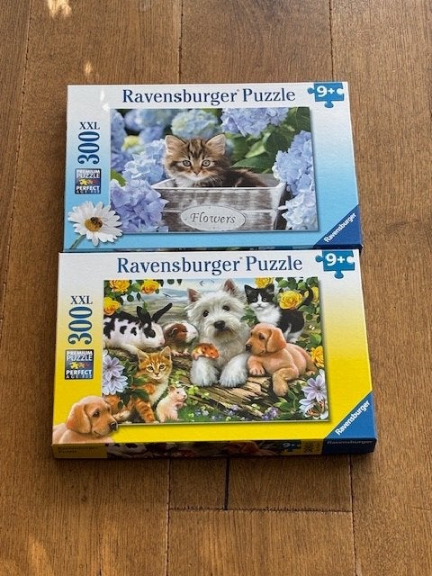 2 Ravensburger legpuzzels (300 stukjes van ca. 4x3cm), Ophalen of Verzenden, Minder dan 500 stukjes, Zo goed als nieuw, Legpuzzel