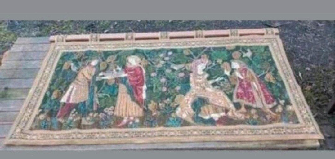 Antiek Gobelin Wandtapijt - Scène met figuren, Ophalen of Verzenden