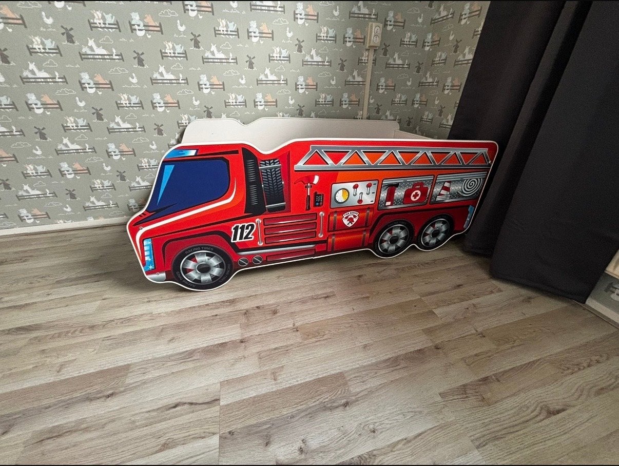Brandweer bed voor kinderkamer, Ophalen, Gebruikt, 140 tot 160 cm, 70 tot 85 cm