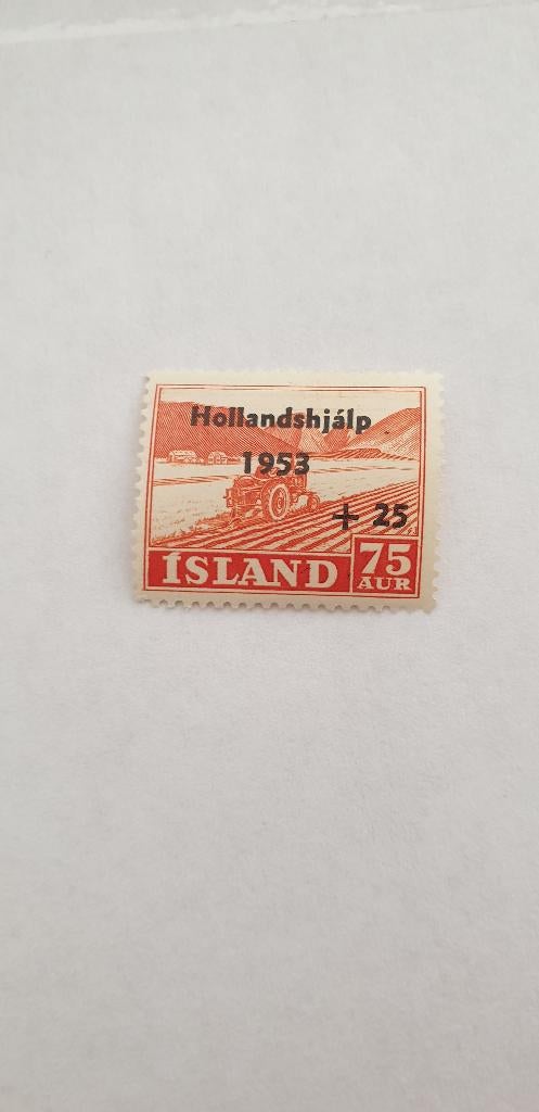 5357 ijsland watersnoodramp 1953 hulpzegel 75+25 aur, Postzegels en Munten, Verzenden, IJsland