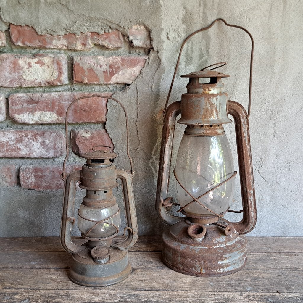 1x Oude petroleumlamp lamp stormlamp olielamp *Etage3*, Gebruikt, ., Ophalen of Verzenden, .