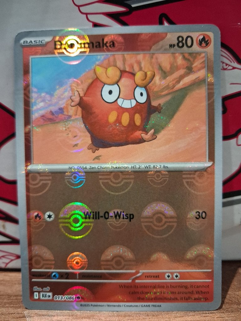 Pokemon Darumaka BLK 013/086 pokeball, Ophalen of Verzenden, Nieuw, Losse kaart