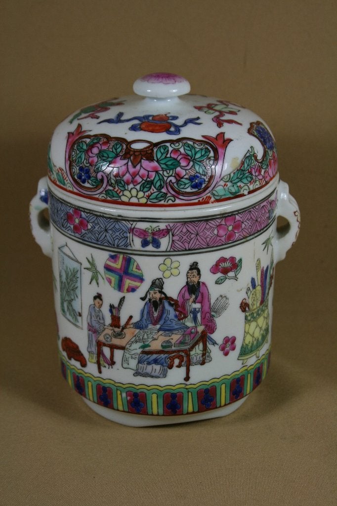 Japans porseleinen dekseldoos, Ophalen of Verzenden