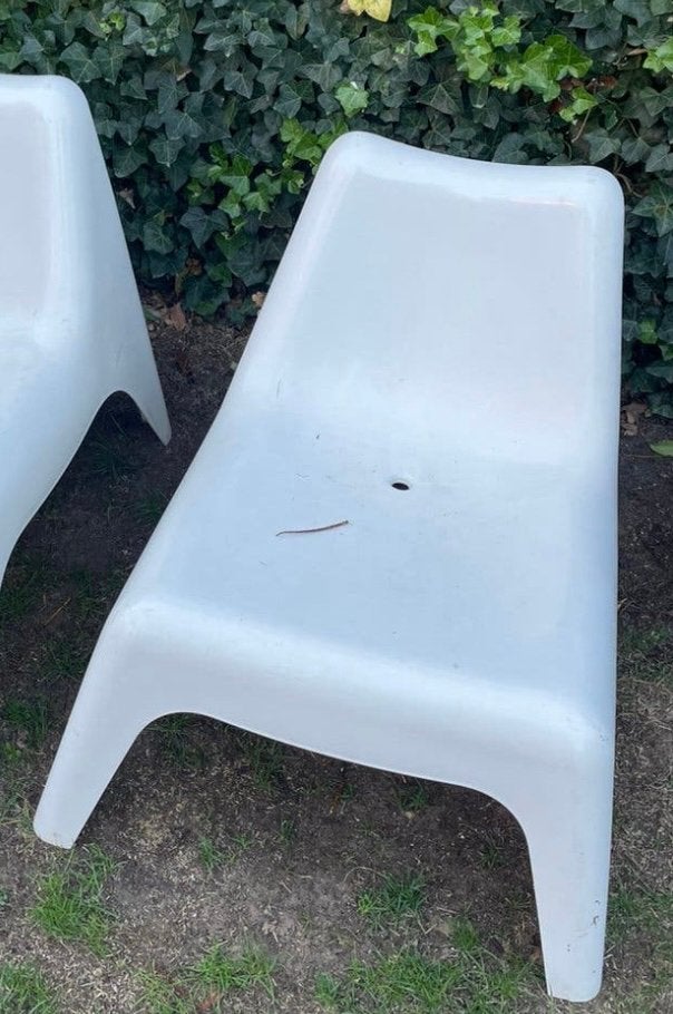 Witte stoeltjes IKEA, Tuin en Terras, Ophalen, Gebruikt, Kunststof