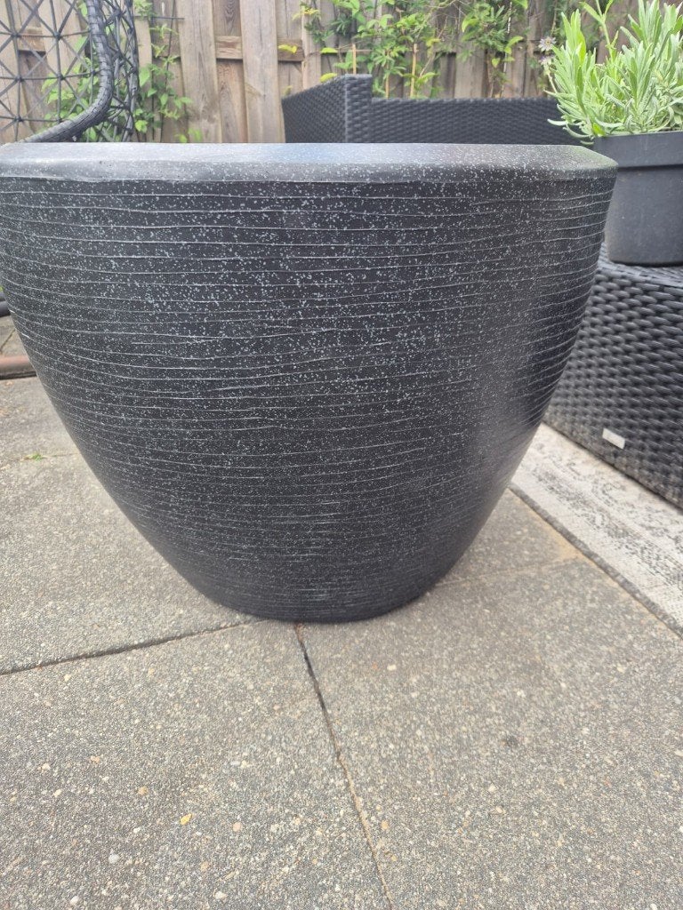 Nieuwe Capi tuinpot zwart-antraciet, Ophalen, Kunststof, Rond, Nieuw