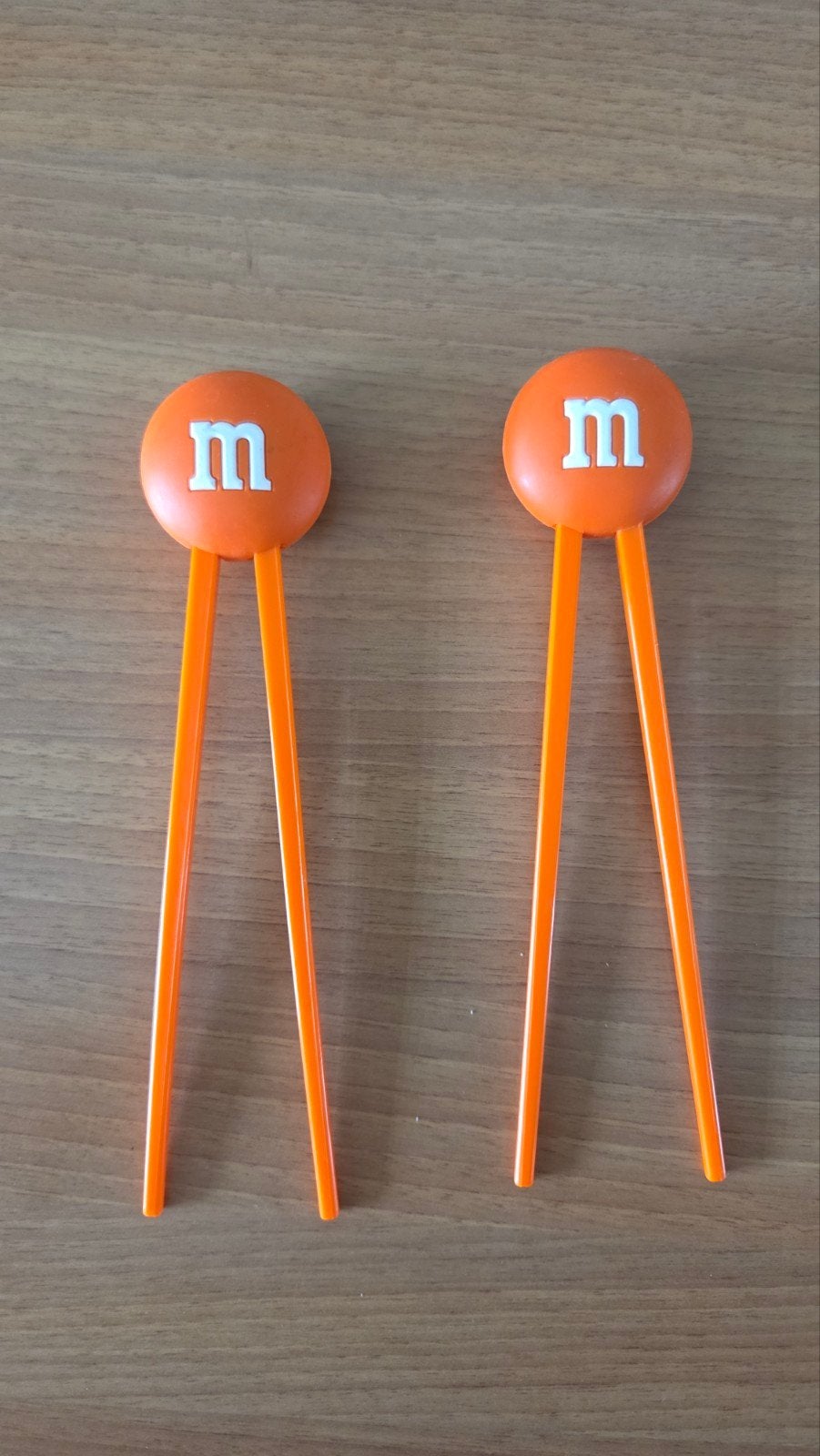 M&M's eetstokjes - chopsticks uit China, Ophalen of Verzenden, Gebruikt, Rvs of Chroom