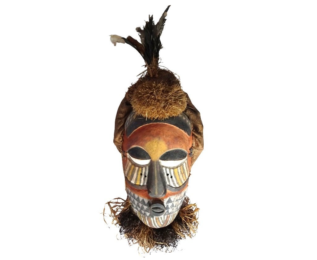 Veilinghuis Oranje - Groot Kuba/Kete Afrikaans masker Congo, Ophalen, Natuurlijk materiaal, Afrika, Masker