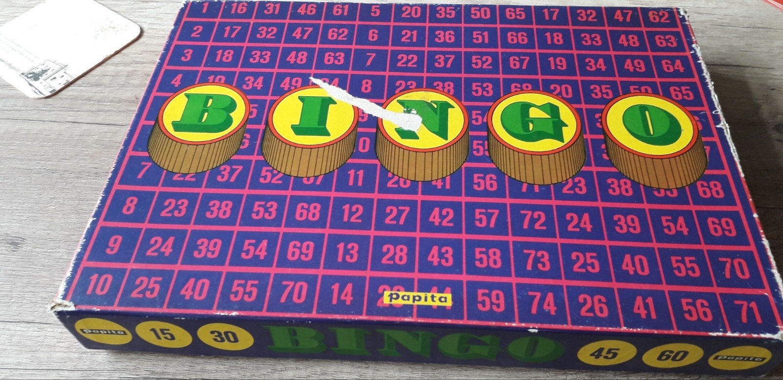 Vintage Papita Bingo Spel - Compleet en in Goede Staat, Vijf spelers of meer, Ophalen of Verzenden, Gebruikt, Papita