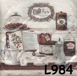 Servetten decoupage/bullet journal * café Paris L984, Verzenden, Nieuw