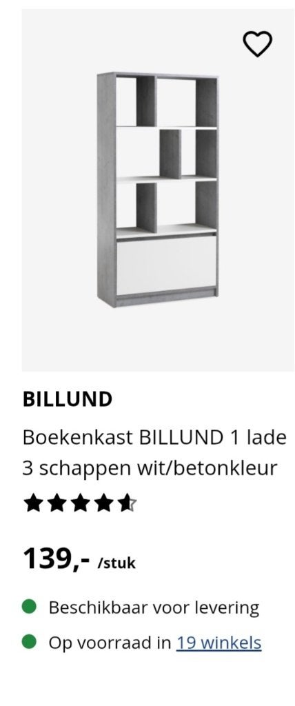 Jysk Billund boekenkast 160 80 33 nieuw €100,00, Ophalen, Pascalstraat 6 1704 RD Heerhugowaard, Nieuw, 50 tot 100 cm