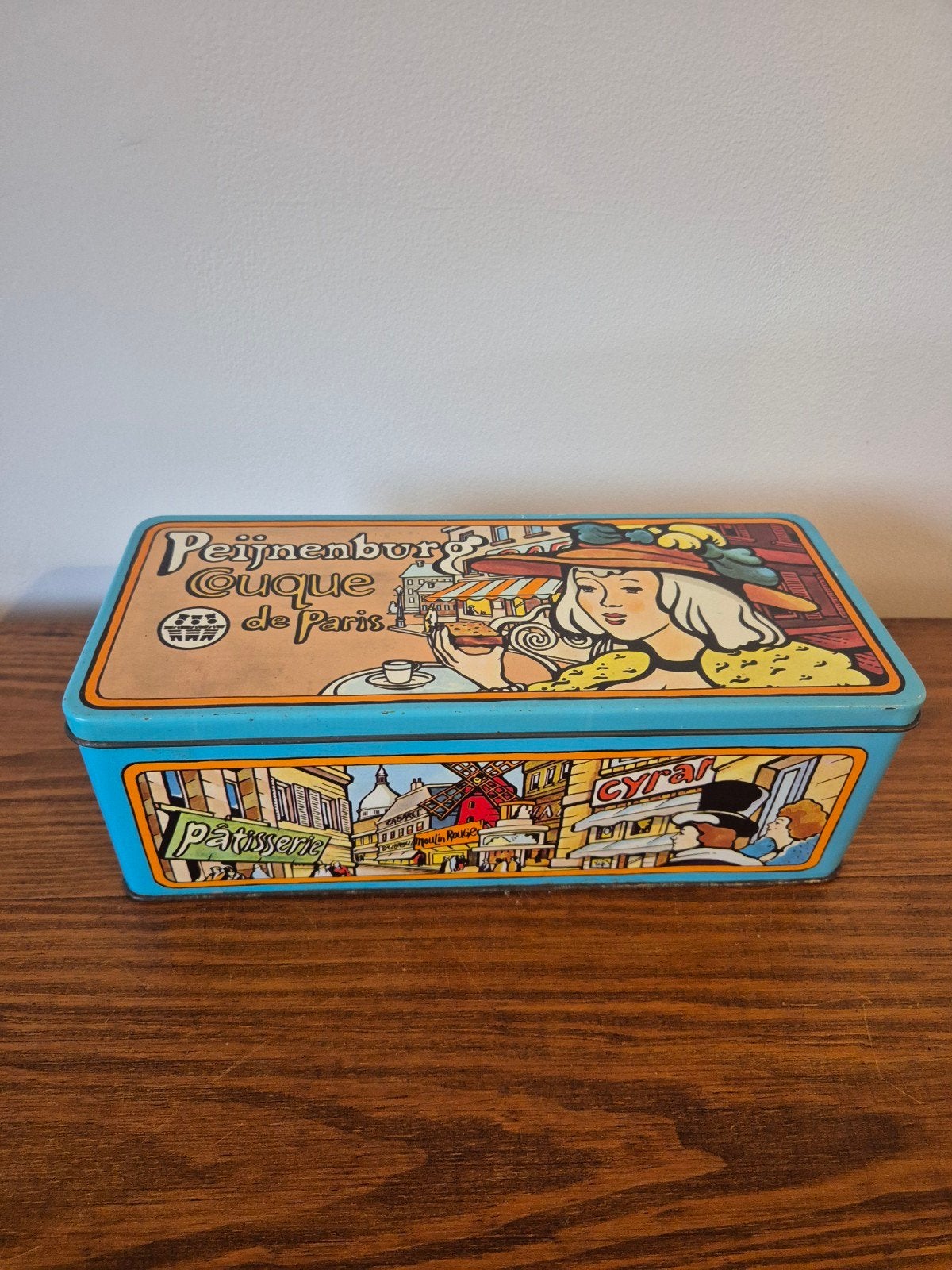 Vintage blik Peijnenburg Cuque de Paris - koekblik, Verzamelen, Ophalen of Verzenden, Gebruikt, Koek(jes), Overige merken