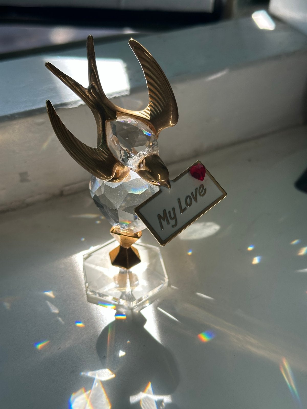Swarovski Zwaluw met 'My Love' bericht, Ophalen, Zo goed als nieuw, Figuurtje