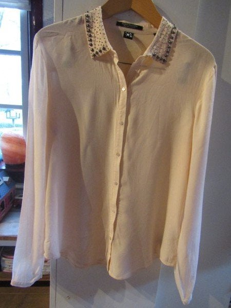G207 Scotch & Soda mt L blouse perzik kralen, Overige kleuren, Verzenden, Maat 42/44 (L), Scotch & Soda