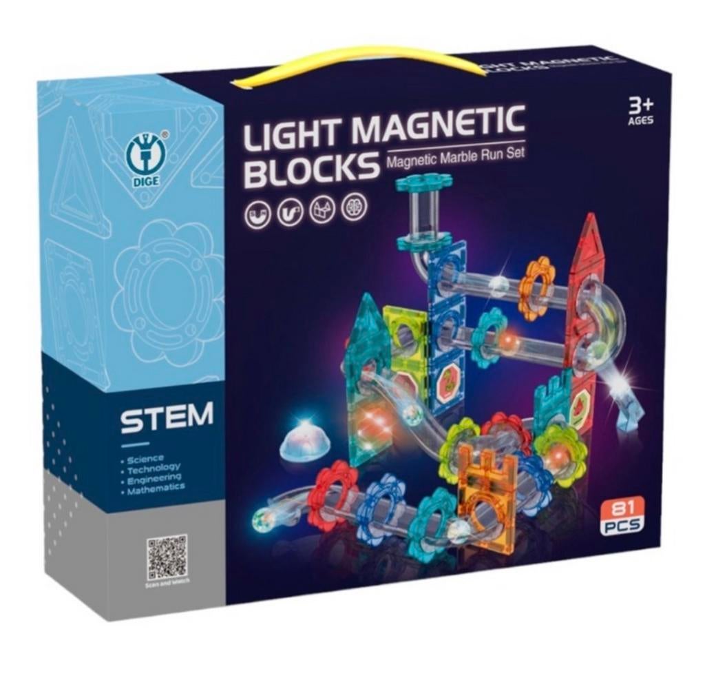 Magnetisch speelgoed 81delig met lichteffect - Nieuw in doos, Ophalen of Verzenden, Nieuw, Overige merken